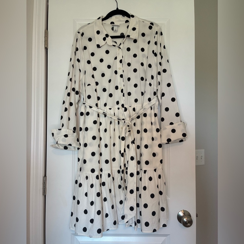 Ava & Viv Black and White Polka Dot Dress